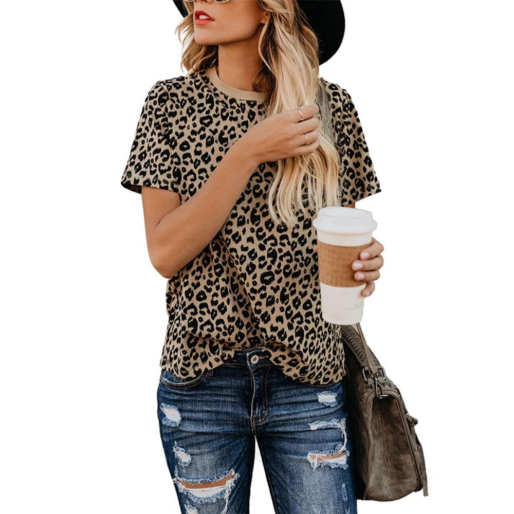 Summer Cute Leopard T-Shirts 3D Print Women O-Neck Short Sleeve T Shirt Streetwear Harajuku Tees Basic Tops Female Clothing