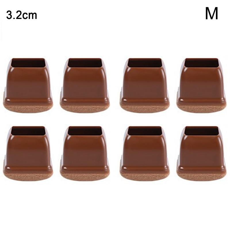 8pcs Chair Leg Covers Silicone Felt Bottom Anti-slip Table Legs Mats Elastic Soft Furniture Foot Protector Pads Floor Protection