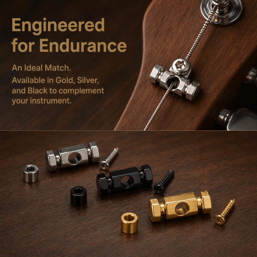 4PCS With Screw Guitar String Retainer Metal Guitar Accessory String Guide  For Electric Guitars