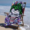 proof beach towel with a Joker pattern - soft,absorbent,quick-drying,machine washable - perfect for swimming,camping,bathing