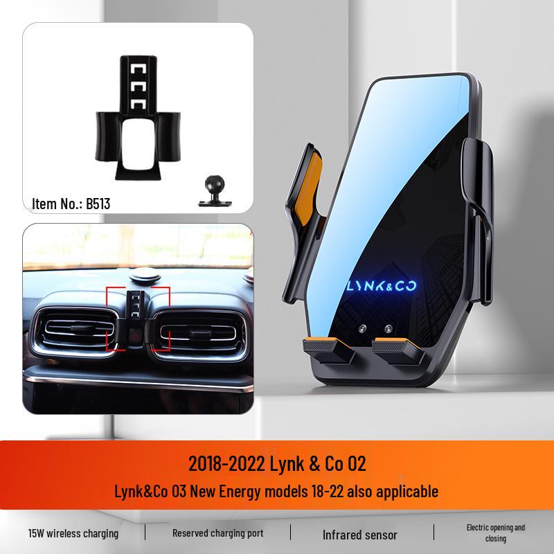 

Lynk & Co Car Mount: Wireless Charging Phone Holder for 02/01/03/06/09/05 Models