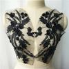 Appliques Sew White Black Wedding Gown Appliques 3D Flower Tassel Beads Lace Appliques Sew Patch