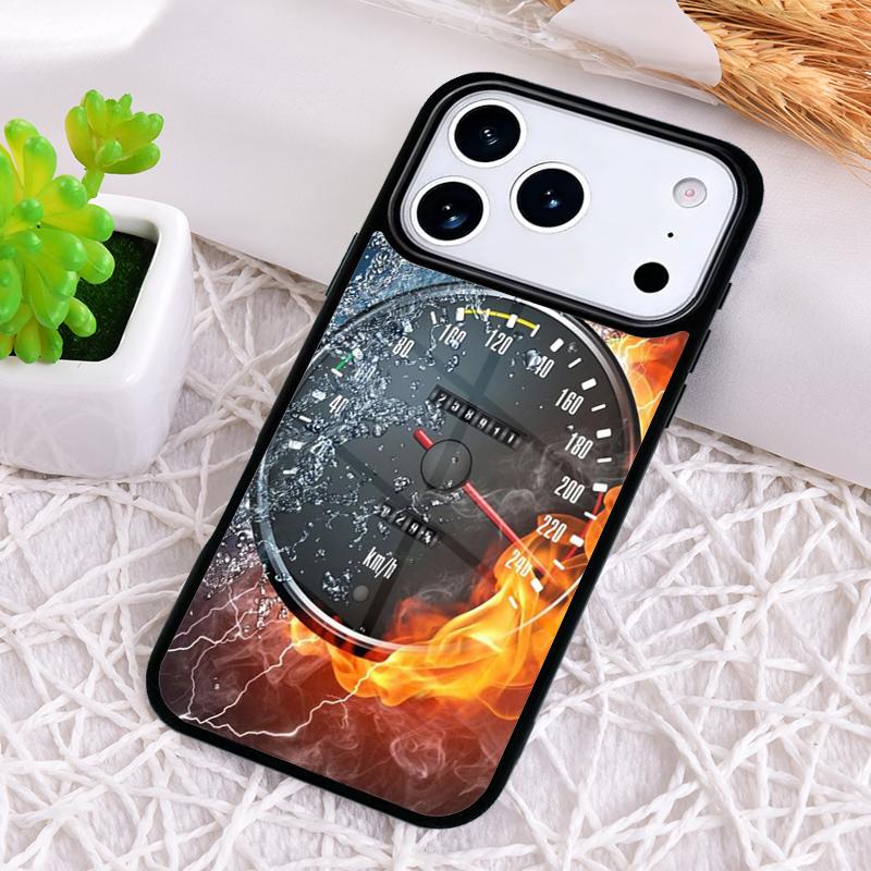 Car Speedometer Phone Case for iPhone 17 Air 16 15 11 12 14 13 Pro Max Shockproof Cover