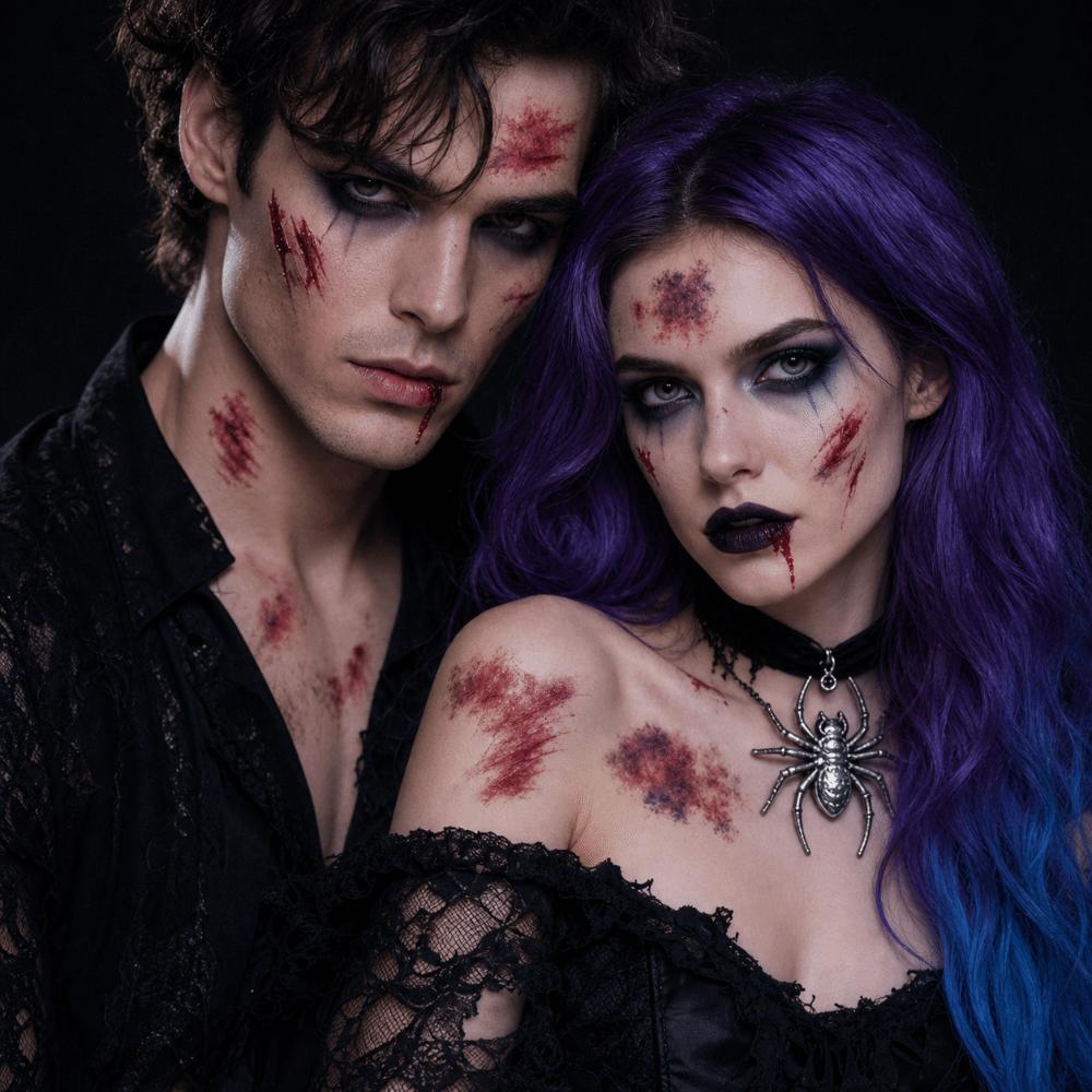 10 Sheets Waterproof Halloween Tattoo Sticker Scary Bloodiness Temporary Bruise Stickers Women Men