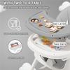 E500 Tragbarer Hochstuhl für Babys – Faltbares Design, Extra-Große Anti-Rutsch-Basis, Abnehmbare Spielzeugstange, Hygienisches Füttern