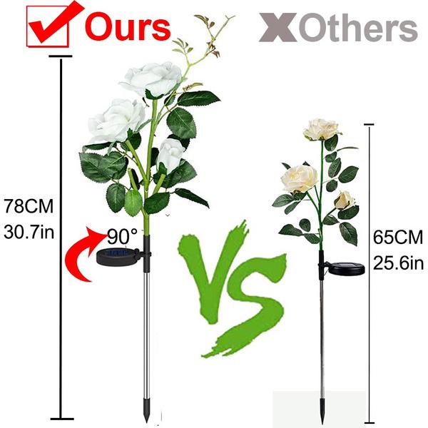 1/2/4PCS Chic Rose LED Lights Flower Lamp Garden Yard Outdoor Path Lawn Power Decoration