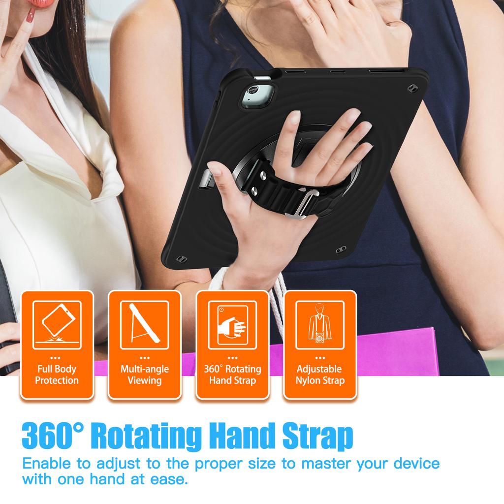 For iPad Air 13 (2025)/(2024)/Pro 12.9 (2022)/(2021)/(2020)/(2018) Case Kickstand TPU+PC+Silicone Tablet Cover