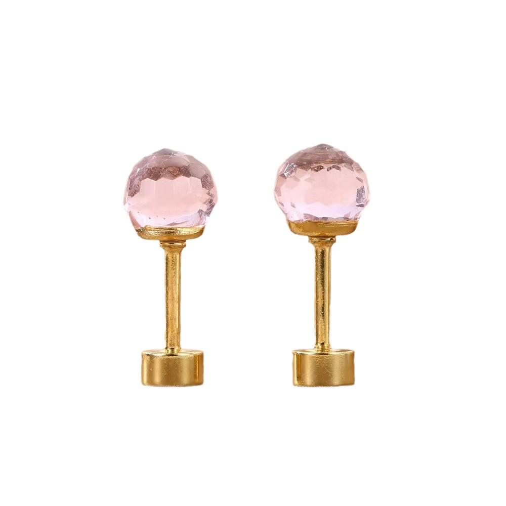 European Bestseller: Stainless Steel Crystal Glass Ball Stud Earrings - Chic and Minimalist Design for Ear Cartilage Black