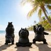 3Pcs Plastic Yoga Hippo Statue Calm Animal Hippopotamus Ornament Hippo Sculpture  Indoor Outdoor