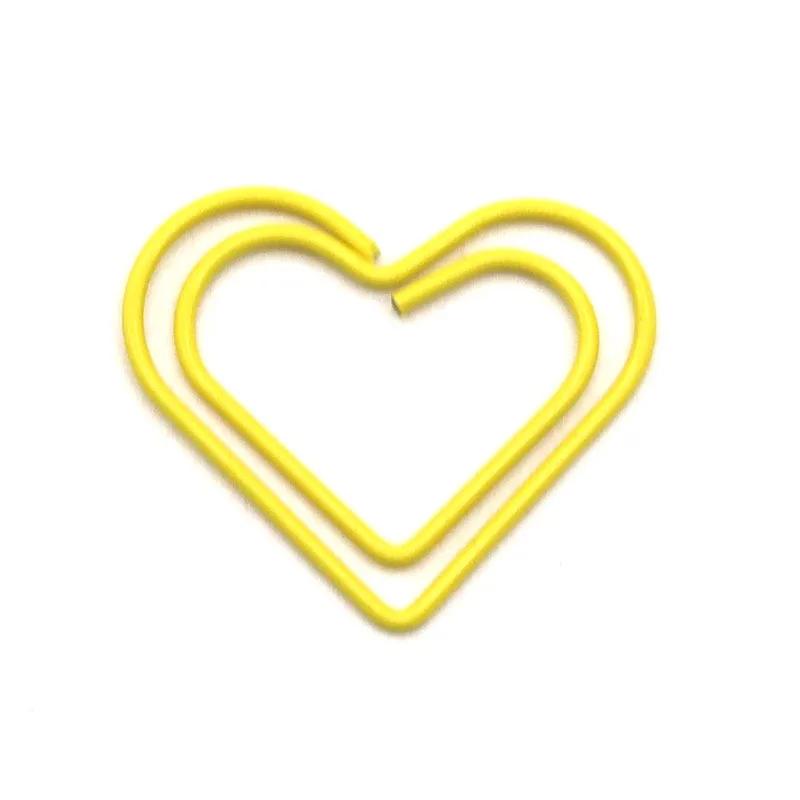 20pcs/set Jelly Color Heart Shape Paper Clips Creative Design Casual Non-sticky Memo Pad Clips Simplicity Bookmark for Book