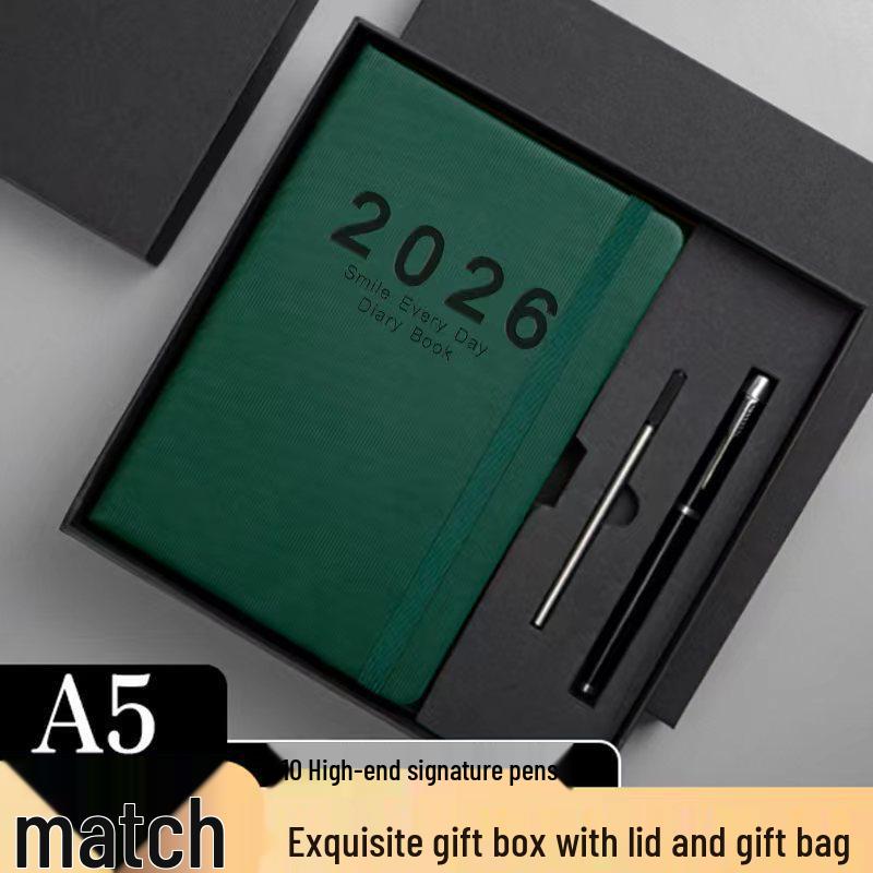 2026 Agenda Efficiency Planner: New Model Manual Binding, Ribbon Souvenir, Stationery Schedule Book for Efficient Office Use
