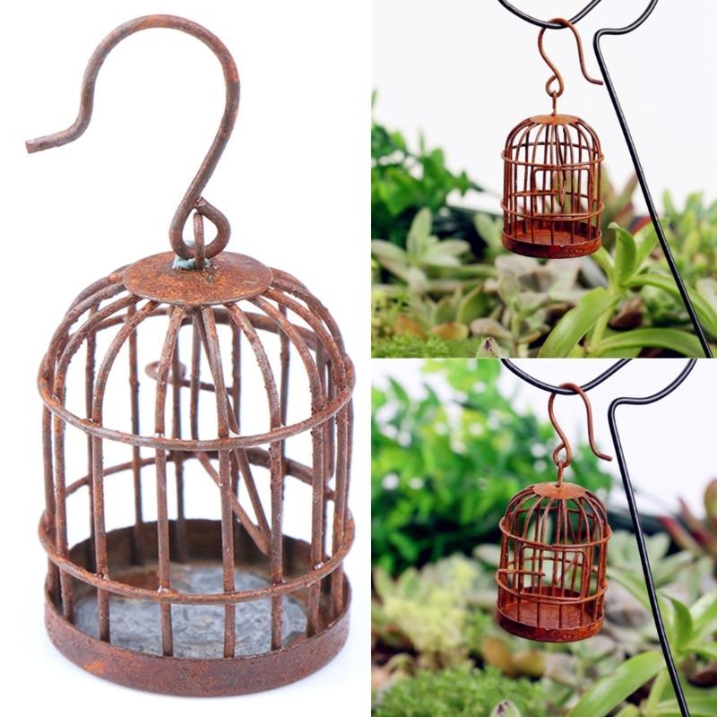 Realistic Bird Cage Miniatures Educational Toy Lovely Birdcage Miniatures Cute Birdcage Room Office Cab Decors