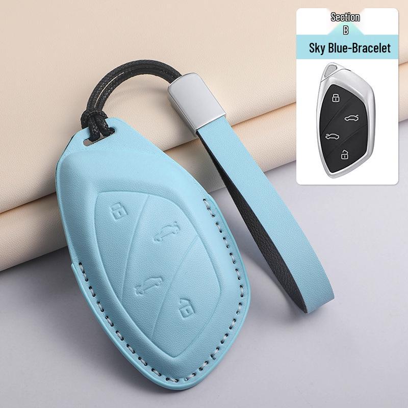 Tri-color Key Cover for Roewe i5, RX5 MAX, RX3, MG HS, MG 5, i6 Max in PU Leather.