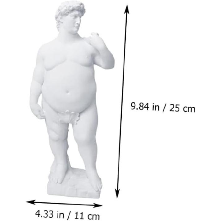 VOSAREA Fat David Statue - Roman Plaster Sculpture for Home Decor, Greek Mythology