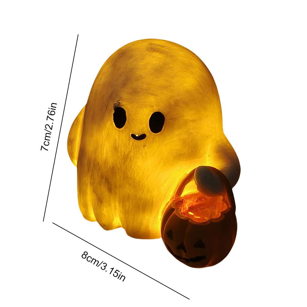Halloween Ghost Figurine with Pumpkin Cute Ghost Figurine Halloween Ghost Statue for Halloween Decorations Home Decor