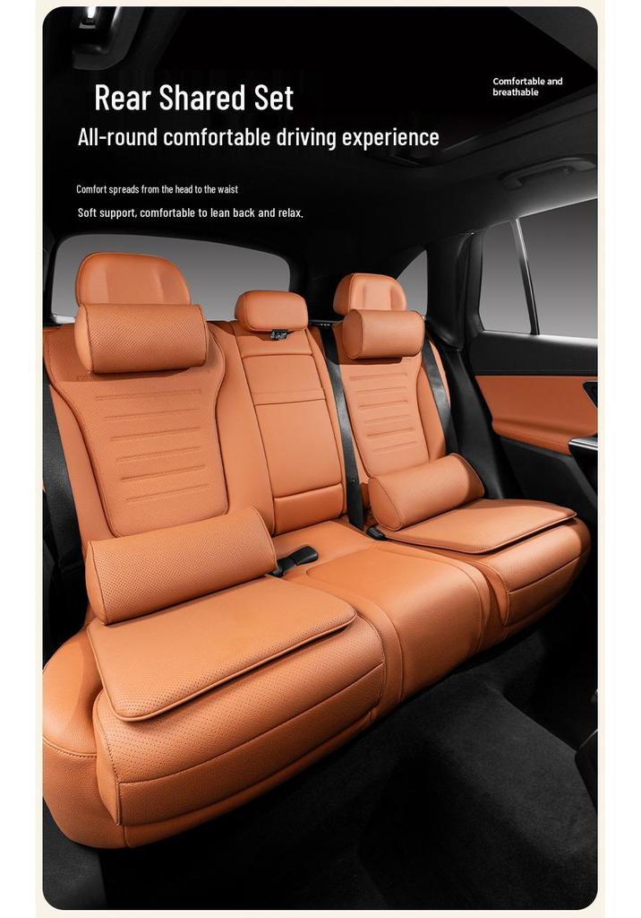 Maybach S-Class Bio-Cotton Car Seat Cushion Set with Headrest and Lumbar Support Pillow