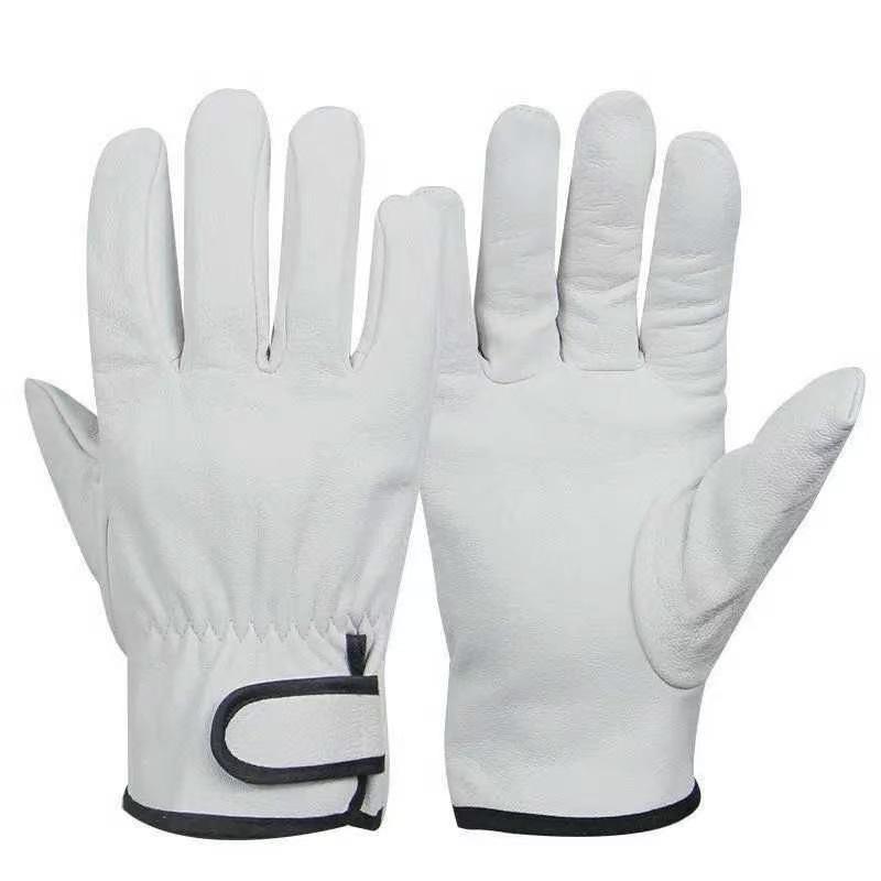 

1 Pair Sheepskin Leather Workers Work Gloves Welding Safety Protection Garden Sports Motorcycle Driver Wear-Resistant Gloves