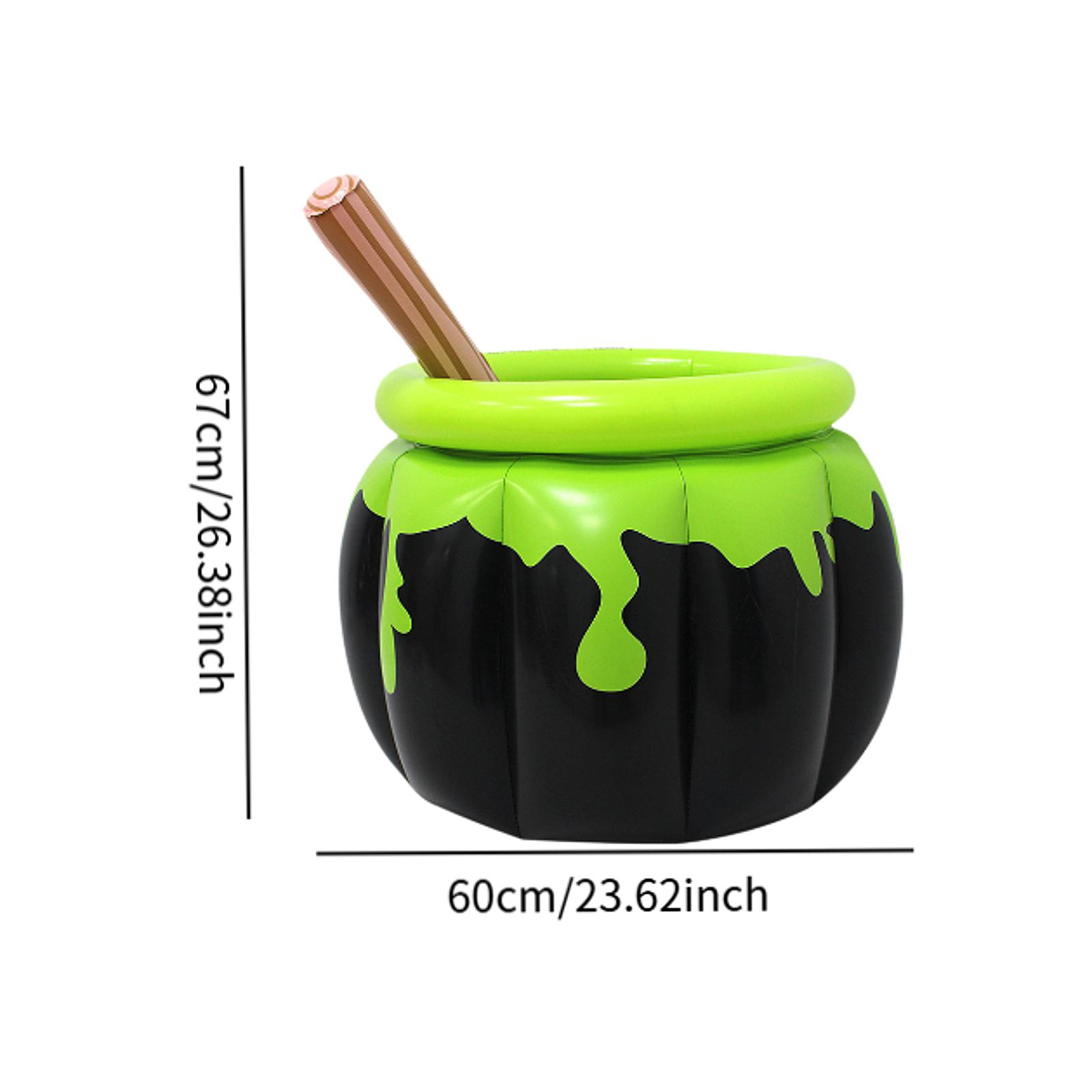 

Horror Halloween Inflatable Ice Bucket PVC Chilled Beverage Witch Stirring Candy Bucket Haunted House Bar Halloween Party Decor зелёный