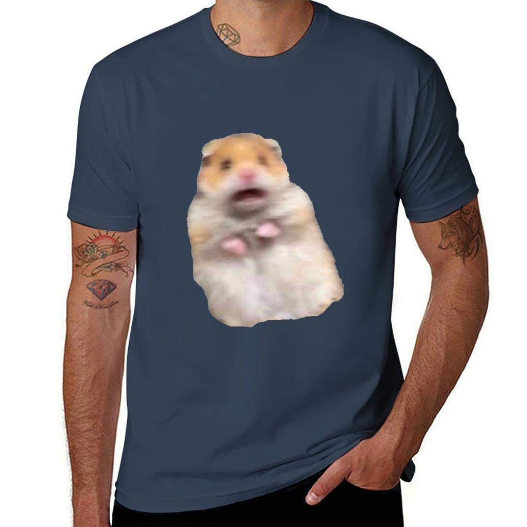 screaming hamster meme TShirt Plus Size Basic Short Sleeve Top TShirt