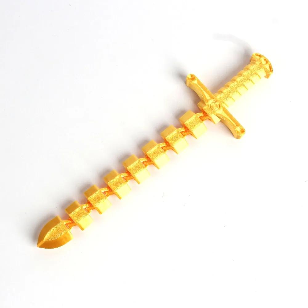 3D Printed Deformation Sword Interior Accessories Whip Bent Deformed Stretched Lock Flexible Swords Home Decor Ornaments
