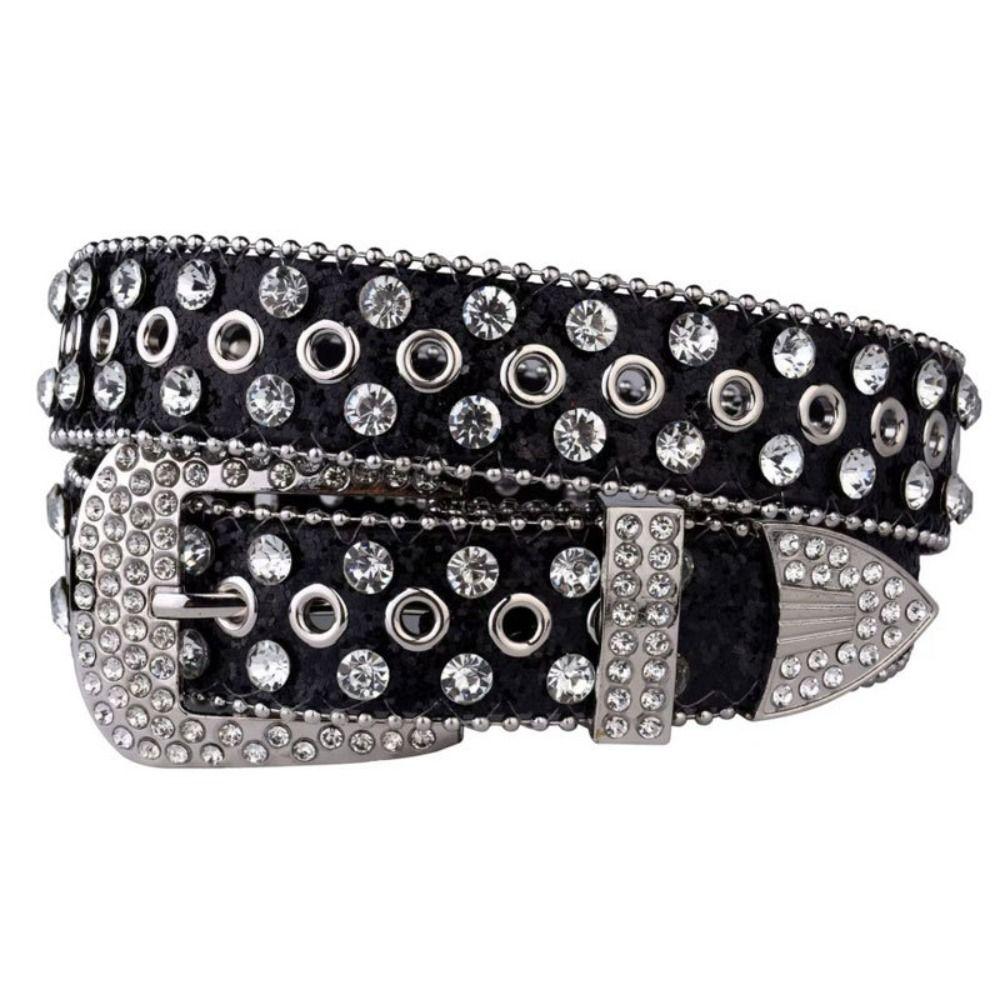 PU Leather Rivet Belt Y2K Women Waistband Retro Rhinestone Belts  Decorative Jeans