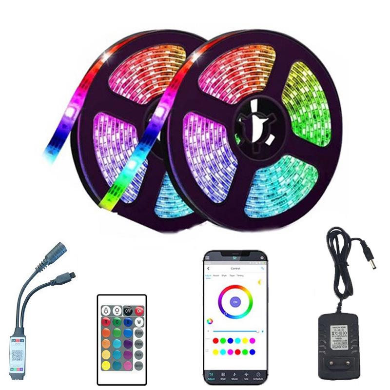 Waterproof 12V LED Light Strip with Alexa Voice Control and 24-Key Remote