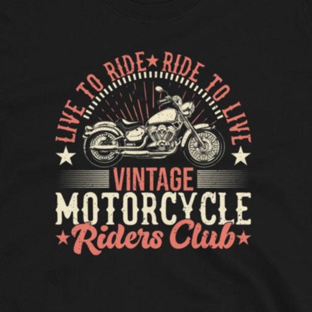 Live to Ride, Ride to Live Vintage Motorcycle Riders Club Biker Graphic Tee Chopper Short-Sleeve Unisex T-Shirt S