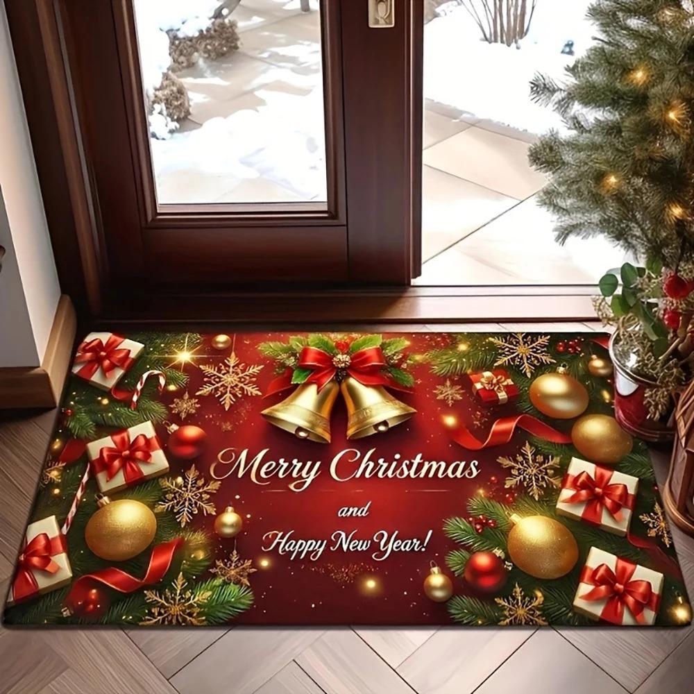 Santa Claus Merry Christmas Doormat for Bathroom Anti-slip Carpet Bedroom Mat Entryway Floor Mats Kitchen Home Decorations