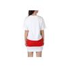 Nike Logo Print Round Neck Short Sleeve Dress Women Dresses White Red CJ3716-100