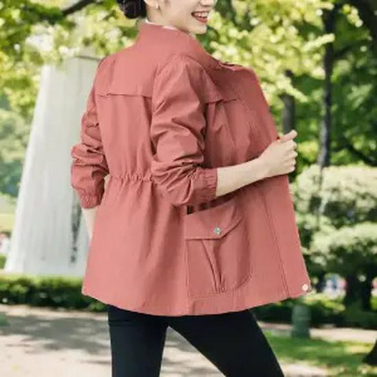 Women's Slimming Trench Coat with Stand Collar - 2024 Spring/Autumn Fashion