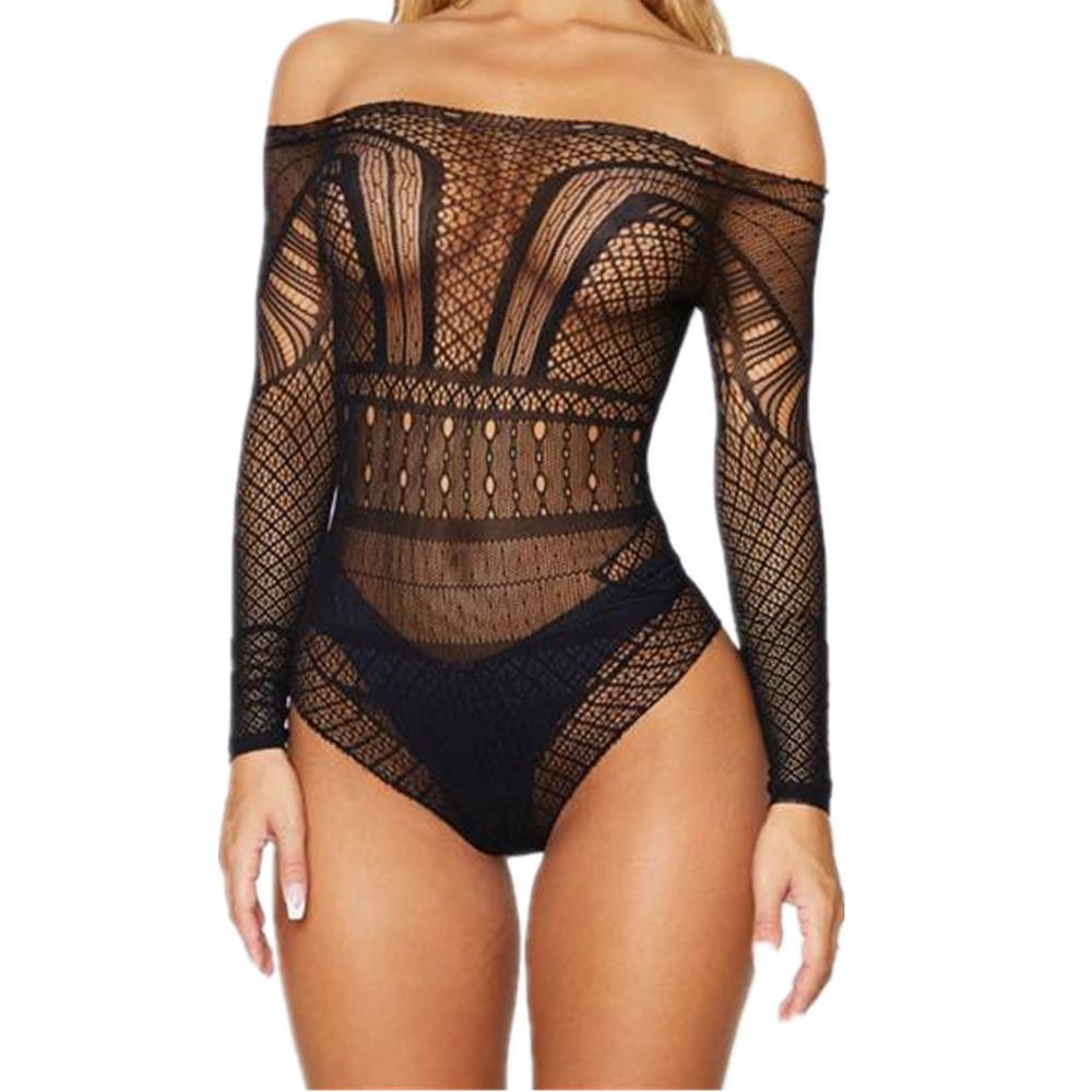 Sexy Halter Mesh Bodysuits For Women Erotic Fishnet Sexy Lingerie Backless Dress Costumes Teddies Bodysuits Sexy Porno Underwear