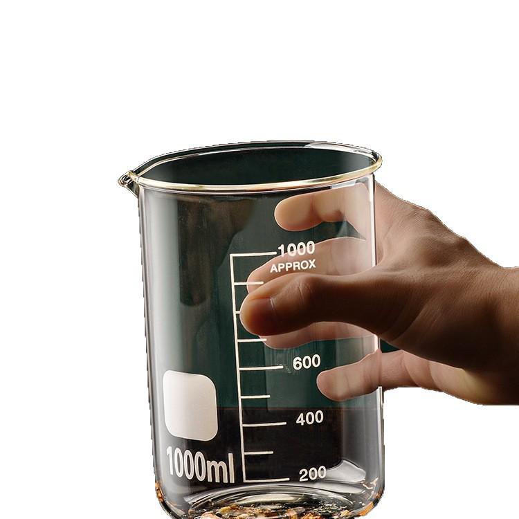 Set di Becher in Vetro Resistente alle Alte Temperature - 500 ml e 1000 ml con Bicchiere Graduato