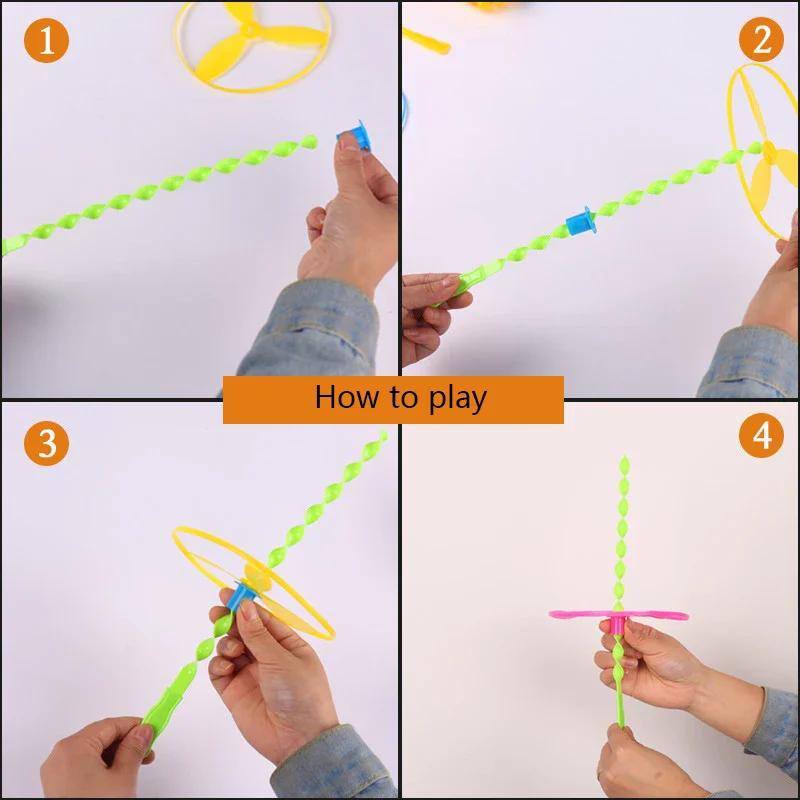 10/20pcs Gifts Colorful Hand Push Flying Disc Toys Plastic Flying Dragonfly Kids Birthday Party Favors Wedding Favors for Guests