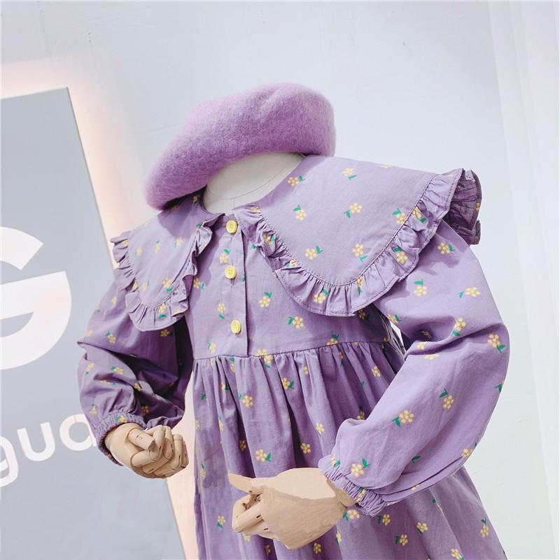 Mädchenkleid, Kinder-Puppenkragen, Blumen-Prinzessinnenkleid