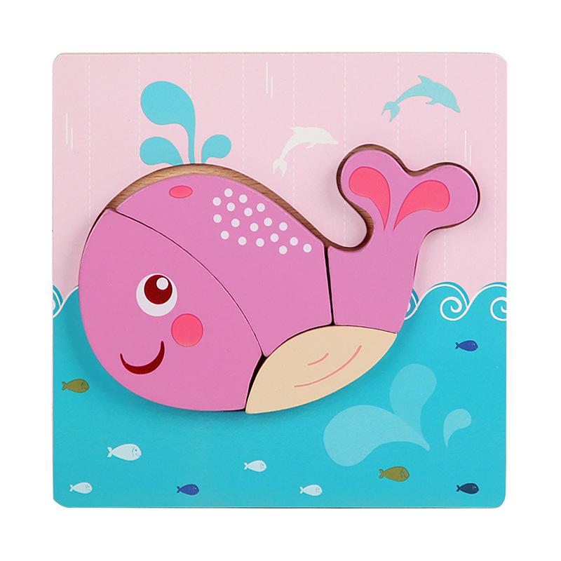 Children's 3D Wooden Animal Puzzle Board - Educational Toy for Early Learning
