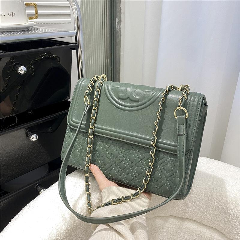 New Women's Bag European Fashion Embossed Chain Small Square Bag