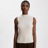 Lekasha Women's Cashmere Sleeveless Slim-Fit Sweater, Spring/Summer Wool Knit Base Layer, Half-High Neck.