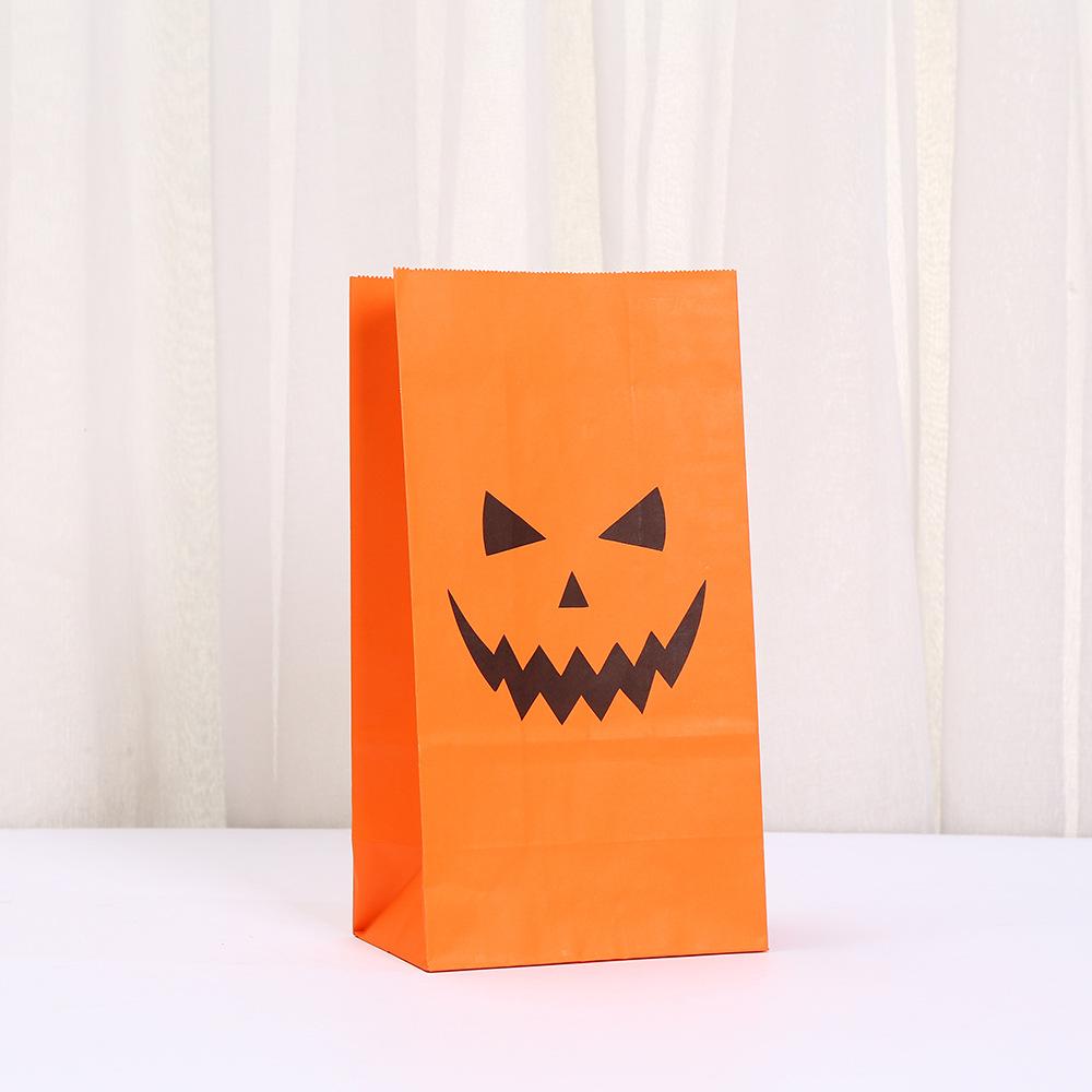 StoBag Halloween Pumpkin Paper Bags for Candy Treats Party Favors Trick or Treat Supplies Gift Wrap for Kids School Events