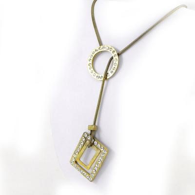 [C7688] - Golden 'Queen' Designer Long Necklace