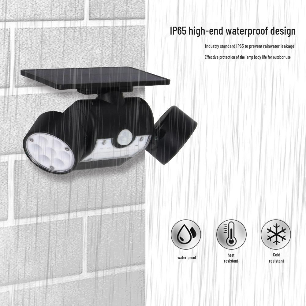 30 LED Dual Head Rotatable Solar Wall Light for Outdoor Use