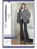 Petite High Waist Flare Sweatpants for Women - White/Grey, Slimming Horseshoe Design, Drawstring, American Style, Spring/Autumn.