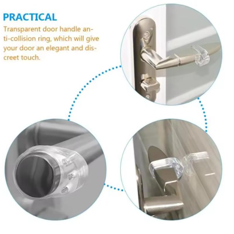 Transparent Doorstop Door Handle Wall Protection Door Handle Buffer Furniture Protection Pad Crash Pad Shockproof Ring Stopper