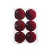 6 pz/scatola Palline floccate Decorazioni per la casa Appeso all'albero Regali Set di palline di plastica per feste Matrimonio Diametro 8 cm