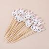 100pcs Easter Disposable Bamboo Skewers Rabbit Eggs Food Picks Fruit Fork Cupcake Buffet Stick Easter Party Decoration Birthday