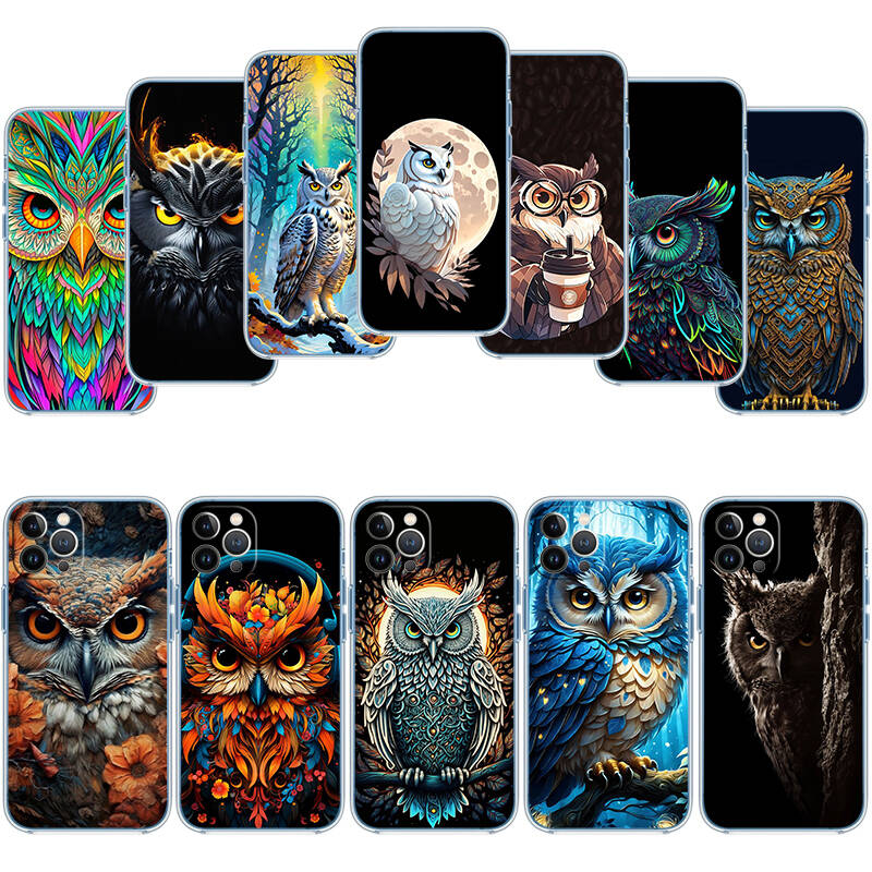 Cartoon Art Owl Phone Case for Motorola G14 G15 G24 G30 G31 G32 G34 G41 G42 G51 G52 G50 G60S G60 G62 G72 G71 G73 G84 G85 G200 E32