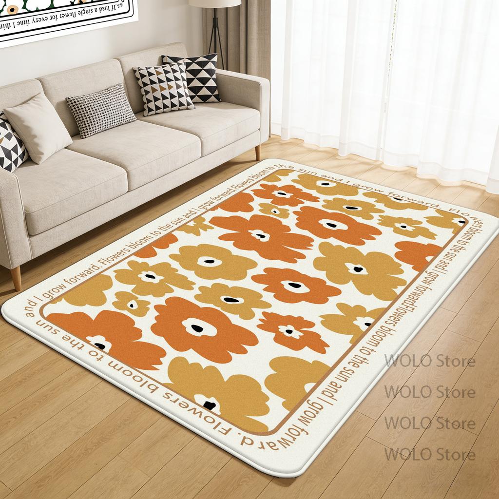 Flower Plant Printed Carpet simple style Living Room Bedroom Floor Mats cloakroom Non Slip customizable Soft Rug Easy cleaning