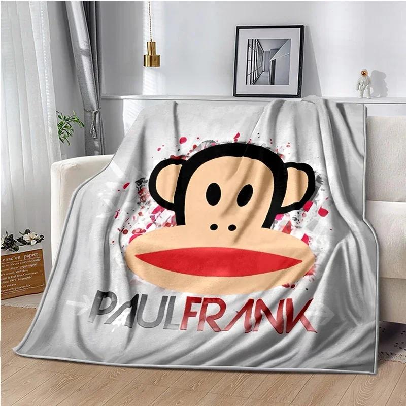 Cartoon Anime P-Paul-Frank Throws Blanket for Baby Hiking Picnic Bed Super Soft Cute kawaii Flannel Blanket Power birthday gift