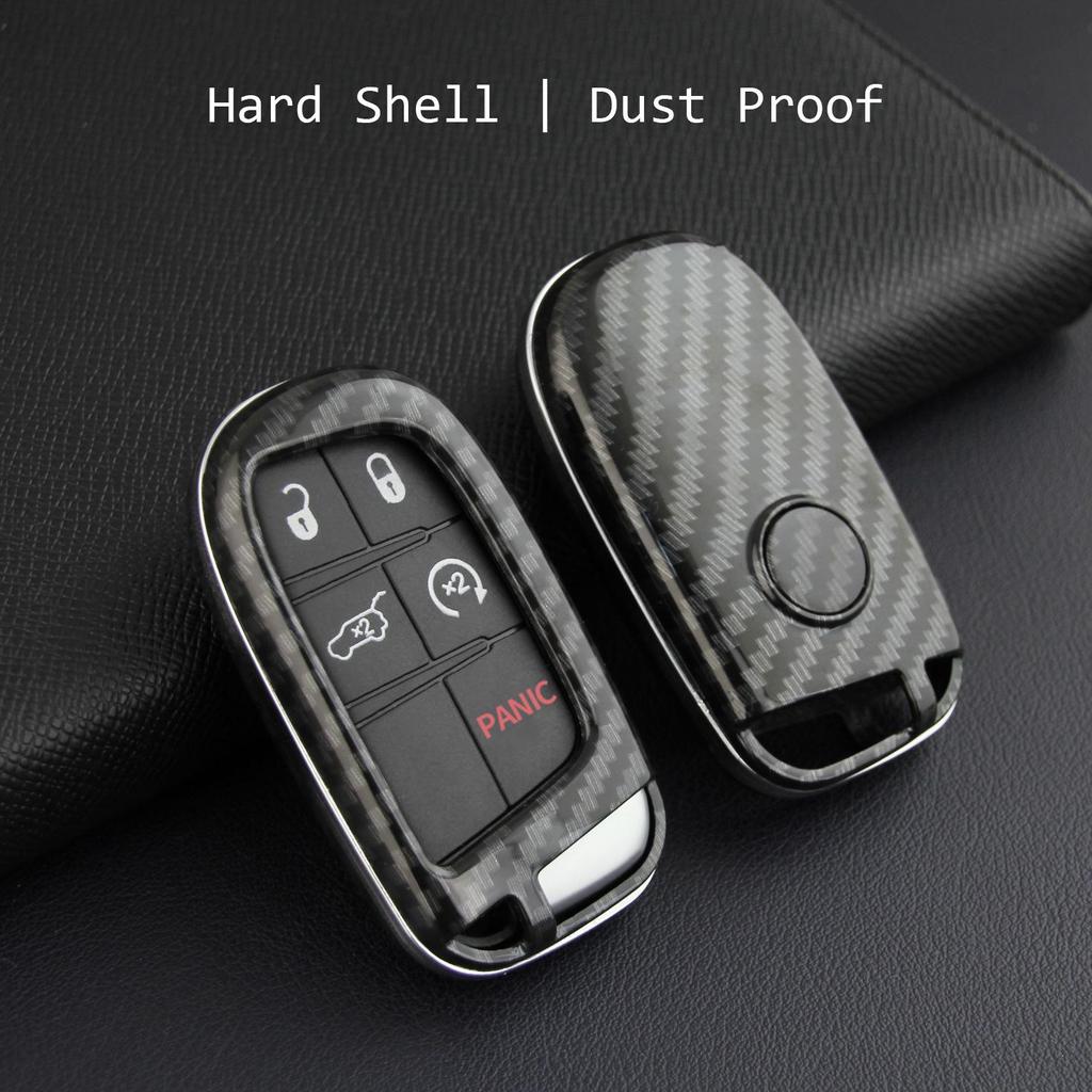 Carbon Fiber Key Shell for Jeep Grand Cherokee, Renegade, Compass, Cherokee