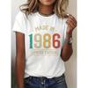 Womens 1986 Birthday Limited Edition Vintage Print Short Sleeve Crew Neck Casual Tee