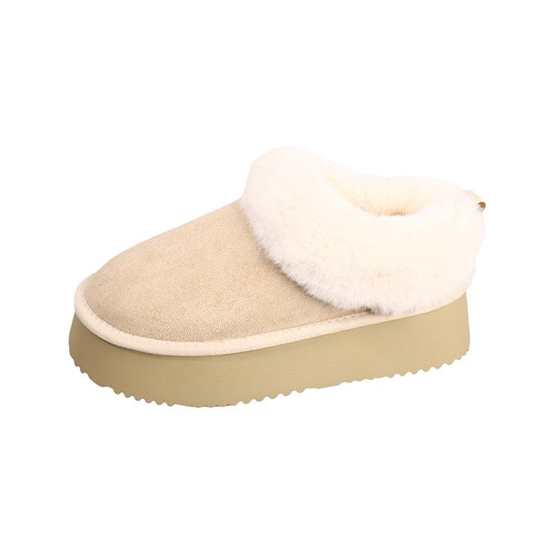 Dames myke elastiske en fotskammelhøyde økende vintervarme kalde vatterte snøstøvler sklisikre slitesterke fritids sports bomullstøfler